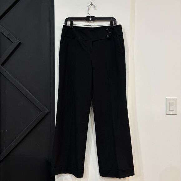 LOFT Pants - LOFT Black Wide Leg Trousers Size 8 Career Office Interview